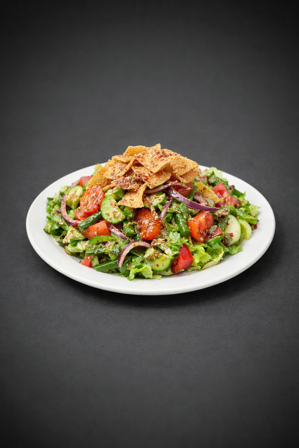 Half & Half Shawarma Platter - salad and rice with shawarma