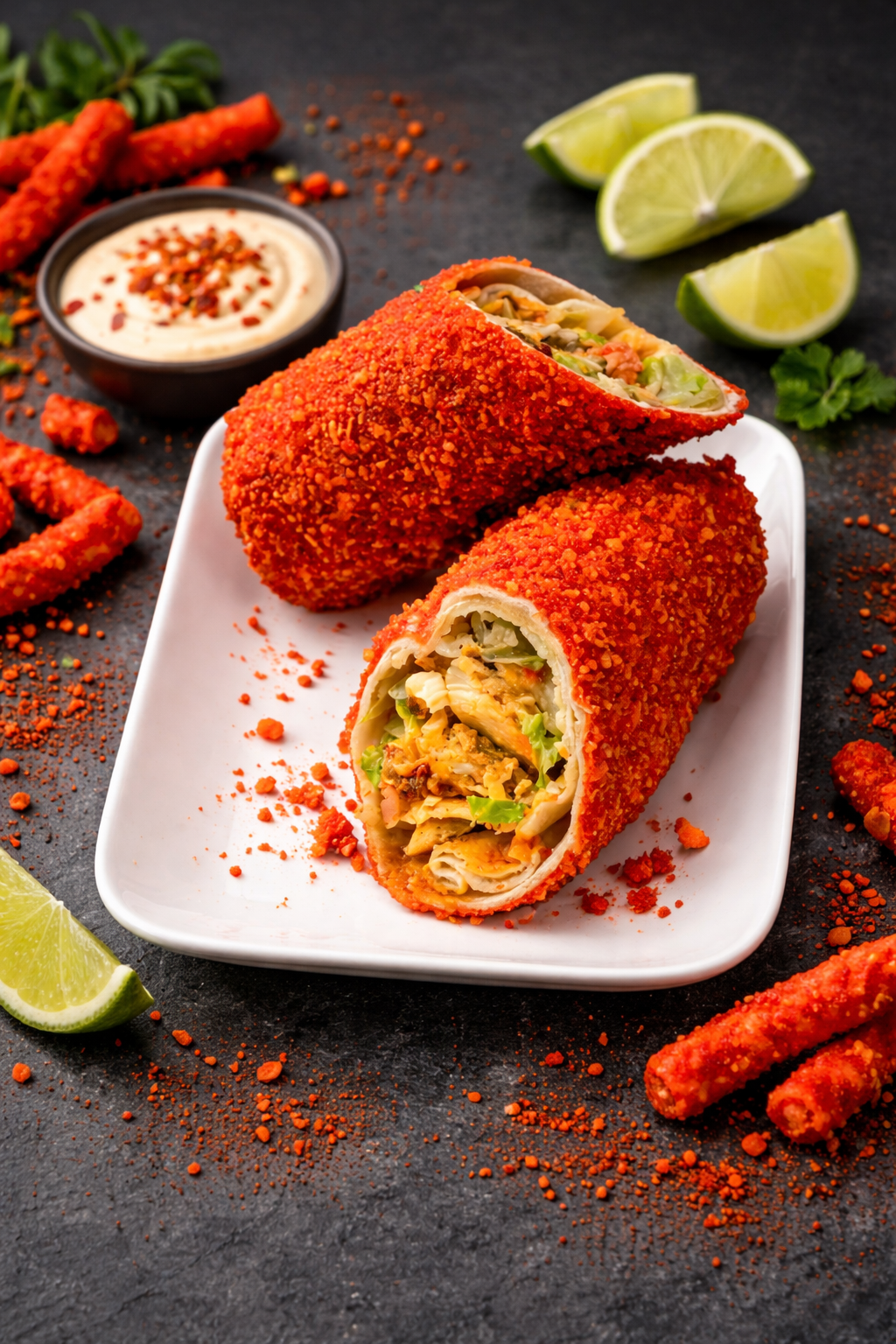 Delicious Hot Cheetos Shawarma at Pita Nutso Shawarma in Winnipeg, MB